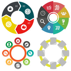 Business infographics. Set of pie chart	