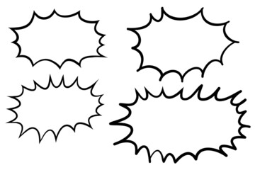 Freehand drawing of Speech bubble, single line sparking style for any graphic design or artwork. Vector illustration with layers