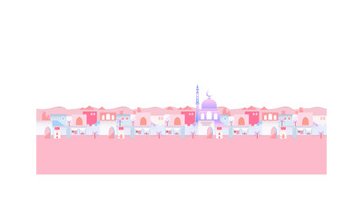 illustration of a dessert city