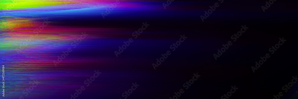 Poster abstract banner background with colorful interlaced digital distorted motion glitch effect. futurist