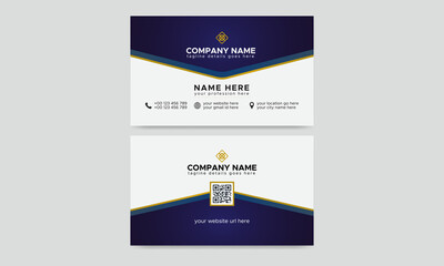 Black Golden and Navy Blue modern creative Corporate business card Template 61 and name card, simple, Eye catching, Professional, clean template vector design with Rectangle and Circle layout