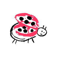 Icon in hand draw style. Drawing with wax crayons, children's creativity