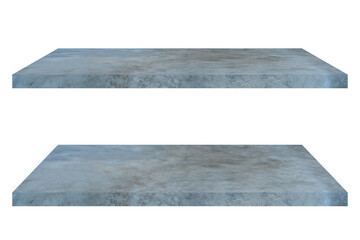 Concrete shelves table isolated on white background