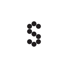 Fototapeta na wymiar nine circle letter S simple symbol logo vector