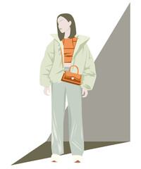 Woman in winter outfit, street style fashion