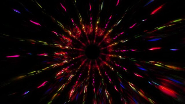 Beautiful Shiny Multi Colored Particles and Sparkle Gems Animation. Abstract Spiral Looped Background