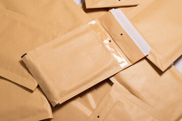 Lot of bubble envelopes for postal shipping