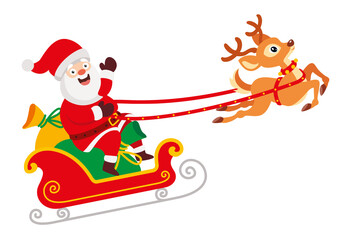 Santa Claus Riding A Sleigh
