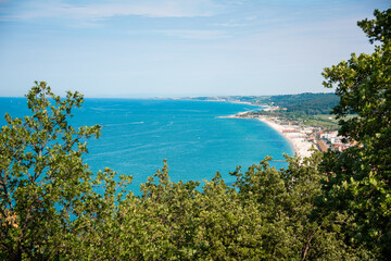 Beautiful sea coast in summer, panoramic coastal view