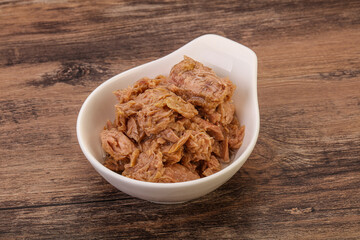 Canned tuna fillet for salad