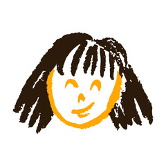 Icon in hand draw style. Drawing with wax crayons, children's creativity