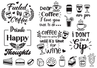 Coffee quote illustration Vector for banner