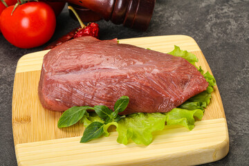 Raw beef piece for cooking