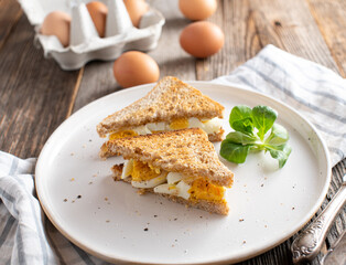 Sandwich with boiled eggs