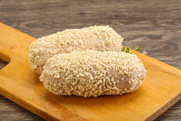 Raw chicken cutlet for roast