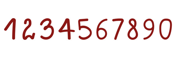 Vector illustration of a collection of numbers. Numbers. Serial numbers. Cartoon figures. Collection from zero to nine