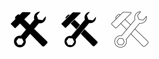 Tools icons set. Instruments signs. Tool simple icon. Vector illustration.