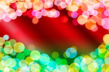 Obraz na płótnie Canvas Red And Green Round Bokeh Sparkling Glitter Background Image