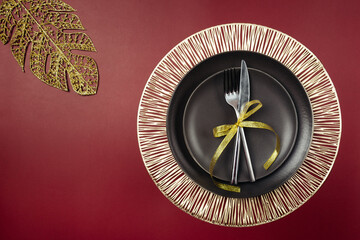  served plate with New Year's decor
