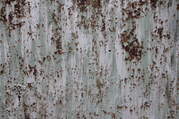 Old gray painted weathered rusty metal surface design, mockup background texture for wallpaper