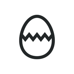Cracked egg icon isolated on white background. Vector illustration