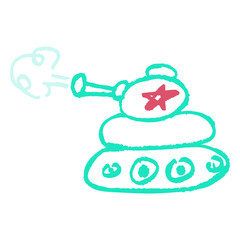 Icon in hand draw style. Drawing with wax crayons, children's creativity