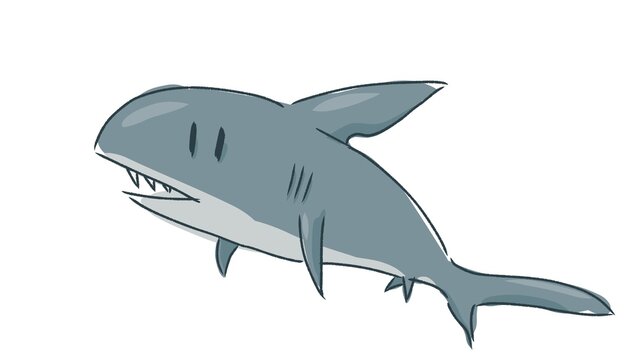 Illustration of a cute shark like a graffiti