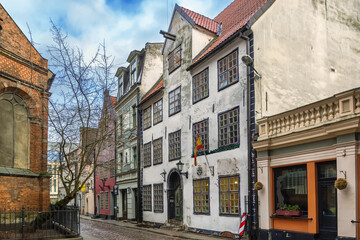Street in the old town of Riga, Latvia