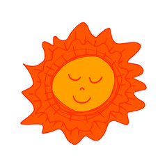 Icon in hand draw style. Drawing with wax crayons, children's creativity