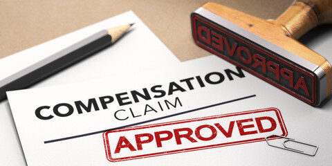 Worker compensation claim approved. Disability insurance. - obrazy, fototapety, plakaty