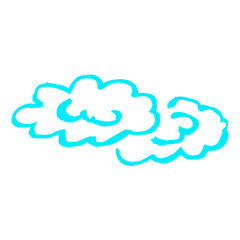 Icon in hand draw style. Drawing with wax crayons, children's creativity