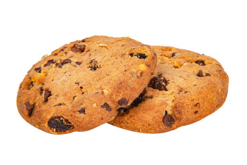 Cookies with chocolate american style food isolated on the white background