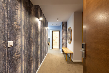 Interior of a corridor in a hotel room