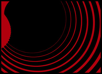 Abstract red background, vector spiral pattern, circle design, fractal illustration