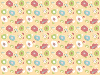 レトロな花の背景素材