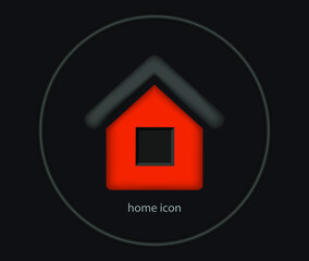 real estate icon, house icon on a black background