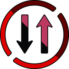 The illustration of Two way traffic. Suitable for road sign or symbol icon