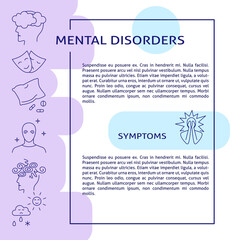 Mental disorders banner template with place for text