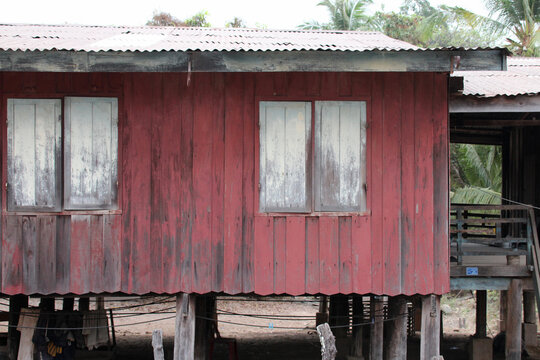 hut in a village at khong island in laos