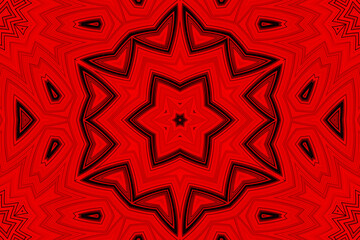 Red Abstract kaleidoscope background. kaleidoscope texture design. multicolor kaleidoscope. Kaleidoscopic pattern. Mandala pattern. Batik Pattern