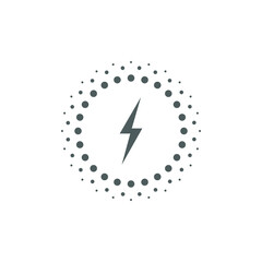 Wireless charging graphic icon. Lightning in circles sign isolated on white background. Wireless technology symbol. Vector illustration
