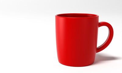 red cup on white background.