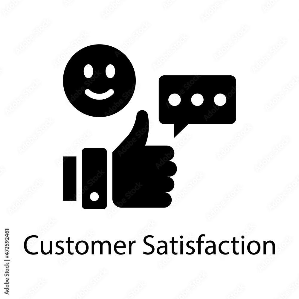 Poster customer satisfaction vector solid icon design illustration. web and mobile application symbol on wh
