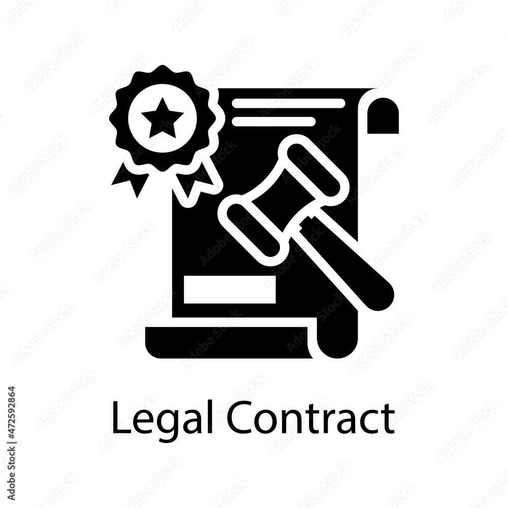 Poster legal contract vector solid icon design illustration. web and mobile application symbol on white bac