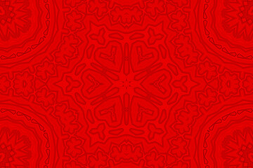 Red Abstract kaleidoscope background. kaleidoscope texture design. multicolor kaleidoscope. Kaleidoscopic pattern. Mandala pattern. Batik Pattern