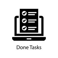 Done Tasks vector Solid Icon Design illustration. Web And Mobile Application Symbol on White background EPS 10 File