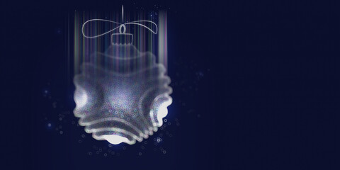 Abstract holiday background with futuristic christmas ball from dots and blurred effect. Banner, poster, template, header for Merry Christmas and Happy New Year card.