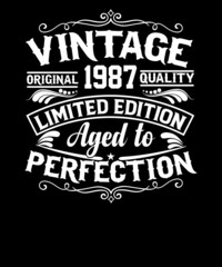 Vintage original 1987 quality limited edition aged to perfection t-shirt design