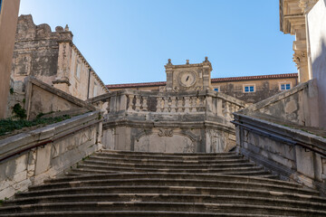 Fototapeta premium view of the famous Jesuit Stairs in Dubrovnik leading up to the Church of St. Ignatius of Loyola