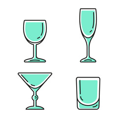 glasses cup for alcohol line